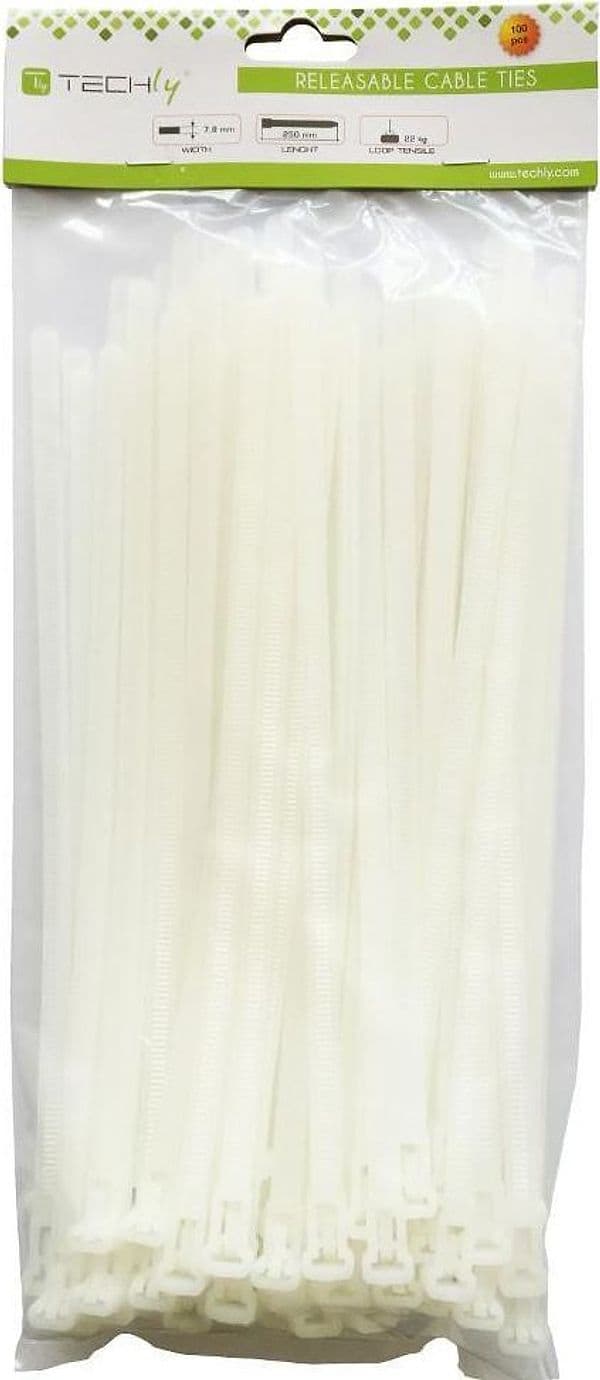 Fascette Fermacavi Riutilizzabili 250x7,6mm in Nylon 100pz Bianco in Stringicavi Scontolo.net - Potenza, commercioVirtuoso.it