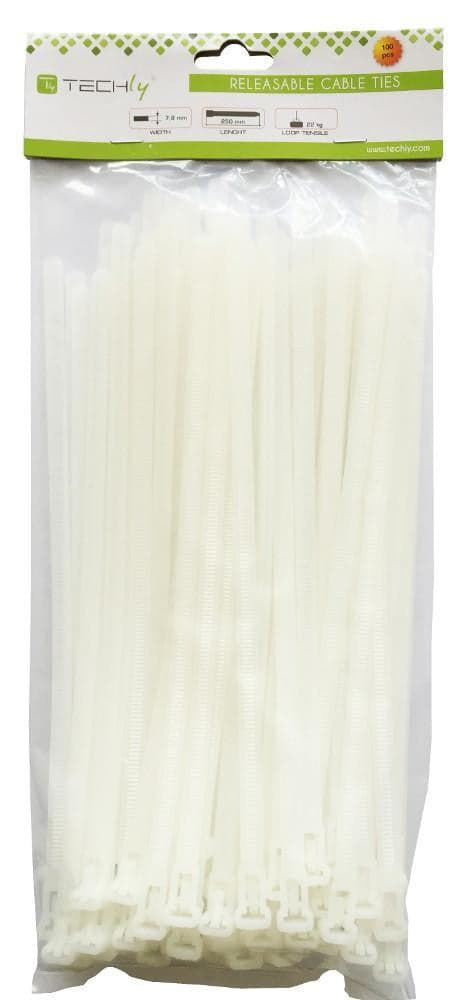 Fascette Fermacavi Riutilizzabili 250x7,6mm in Nylon 100pz Bianco in Stringicavi Scontolo.net - Potenza, commercioVirtuoso.it