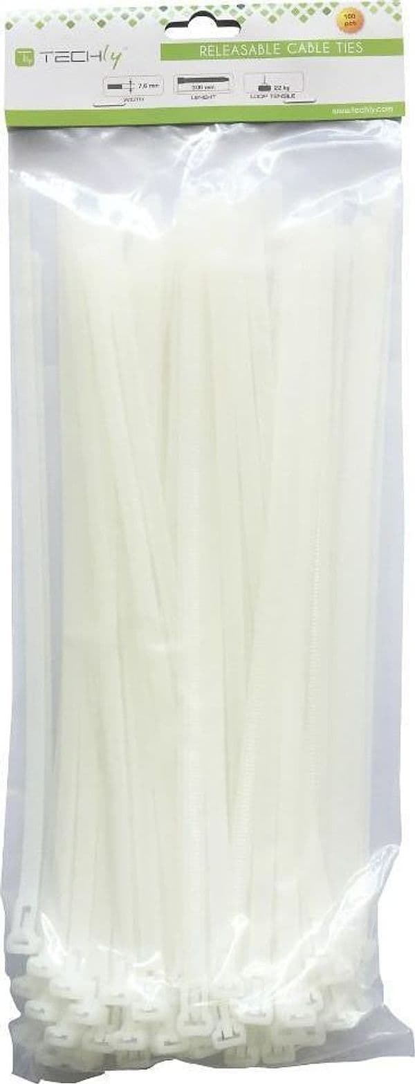 Fascette Fermacavi Riutilizzabili 300x7,6mm in Nylon 100pz Bianco in Stringicavi Scontolo.net - Potenza, commercioVirtuoso.it