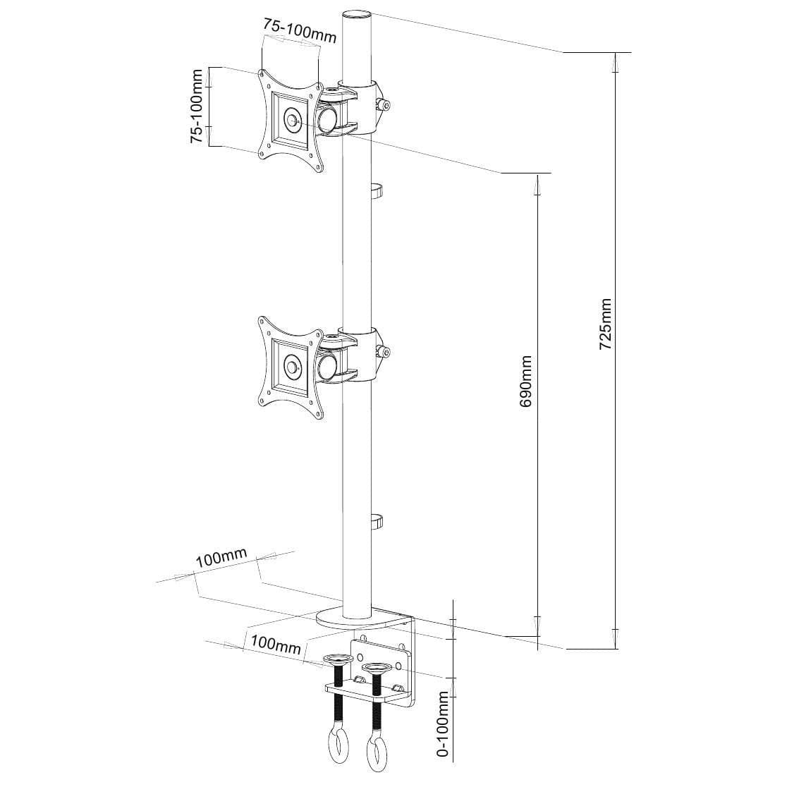 Supporto da Scrivania per 2 Monitor 13-27'' con Morsetto in Supporti Scontolo.net - Potenza, commercioVirtuoso.it
