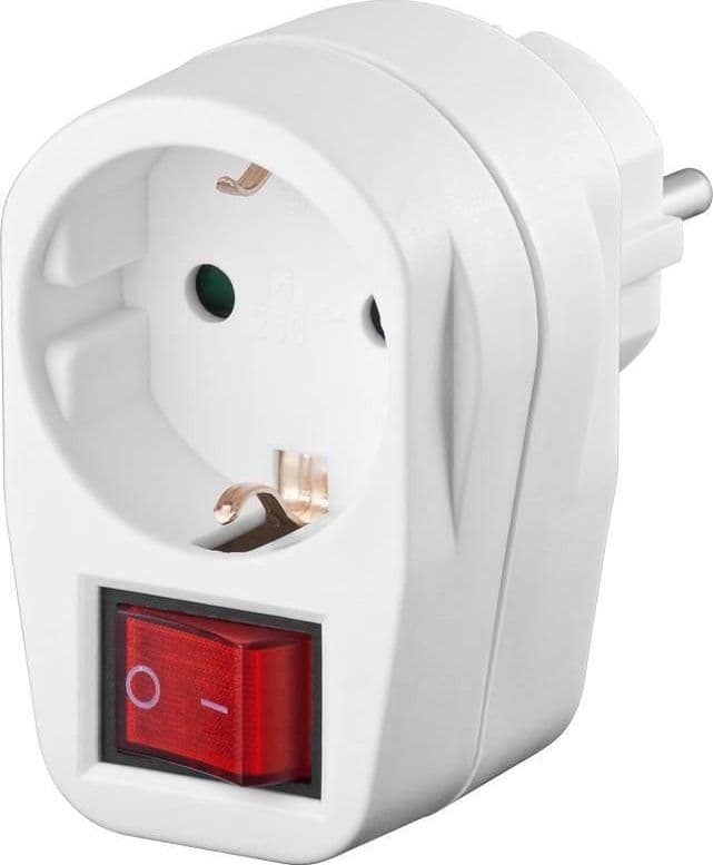 Adattatore con Presa Schuko CEE 7/4 con Interruttore Bianco in Prese di corrente alterna Scontolo.net - Potenza, commercioVirtuoso.it