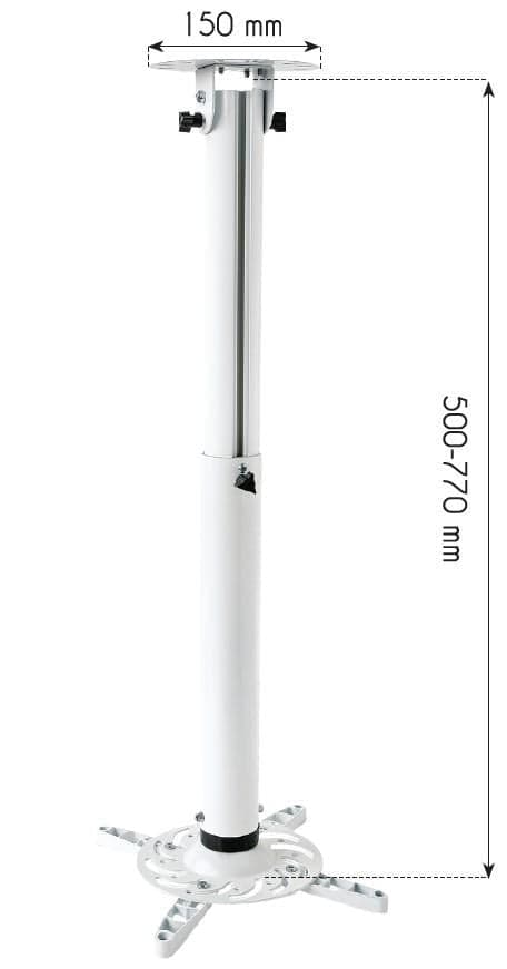 Supporto a Soffitto per Proiettori Estensione 500-770 mm Bianco in Supporti per proiettori Scontolo.net - Potenza, commercioVirtuoso.it