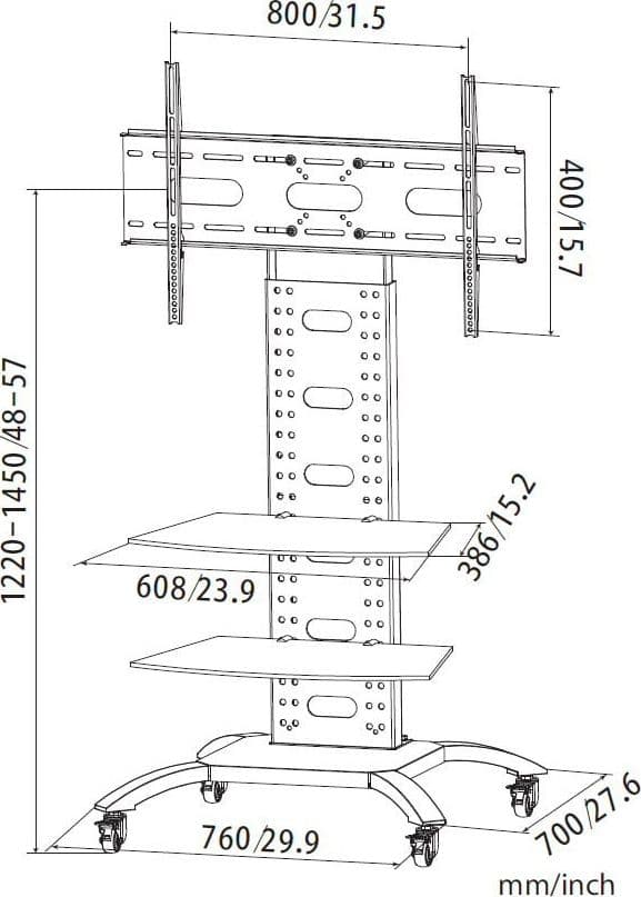 Supporto a Pavimento con 2 Mensole Trolley TV LCD/LED/Plasma 32-70'' in Supporti da parete e da soffitto Scontolo.net - Potenza, commercioVirtuoso.it