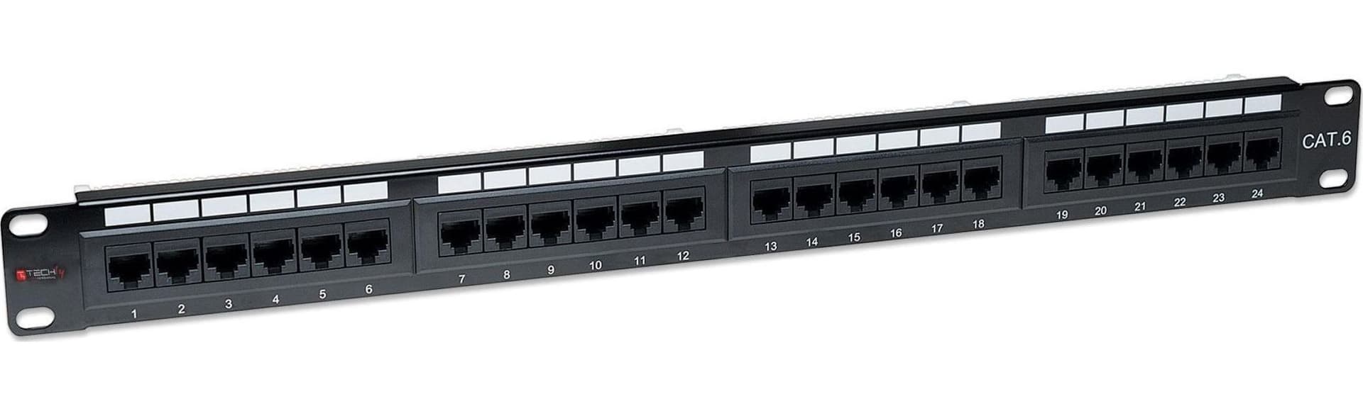 Pannello Patch UTP 24 Posti RJ45 Cat.6 Techly in Pannelli patch Ethernet Scontolo.net - Potenza, commercioVirtuoso.it
