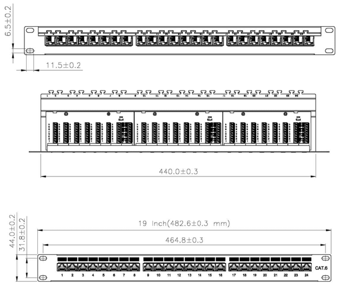 Pannello Patch 24 Posti 1HE Cat.6 Classe E UTP Nero in Pannelli patch Ethernet Scontolo.net - Potenza, commercioVirtuoso.it