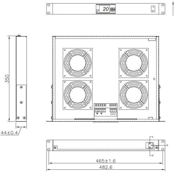 Gruppo 4 Ventole 1U per Rack 19'' con Termostato LED Nero in  Scontolo.net - Potenza, commercioVirtuoso.it
