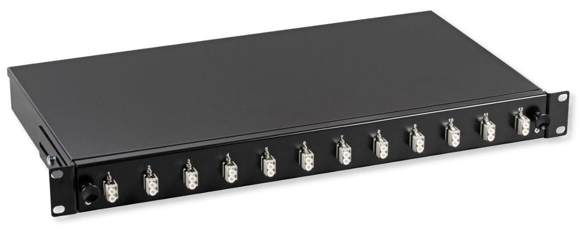 Cassetto Ottico 19'' con 12 bussole LC Duplex Multimodale OM2 Nero in  Scontolo.net - Potenza, commercioVirtuoso.it