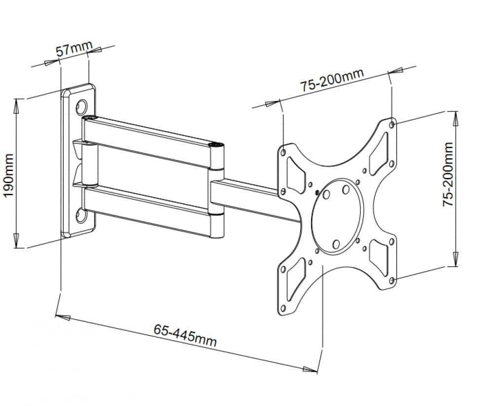 Supporto a Muro per TV LED LCD 19-37'' Inclinabile 3 Snodi Bianco in Supporti da parete e da soffitto Scontolo.net - Potenza, commercioVirtuoso.it