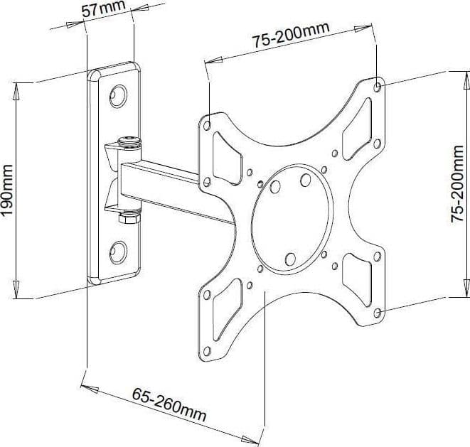 Supporto a muro per TV LED LCD 19 - 37'' inclinabile 2 snodi bianco in Supporti da parete e da soffitto Scontolo.net - Potenza, commercioVirtuoso.it