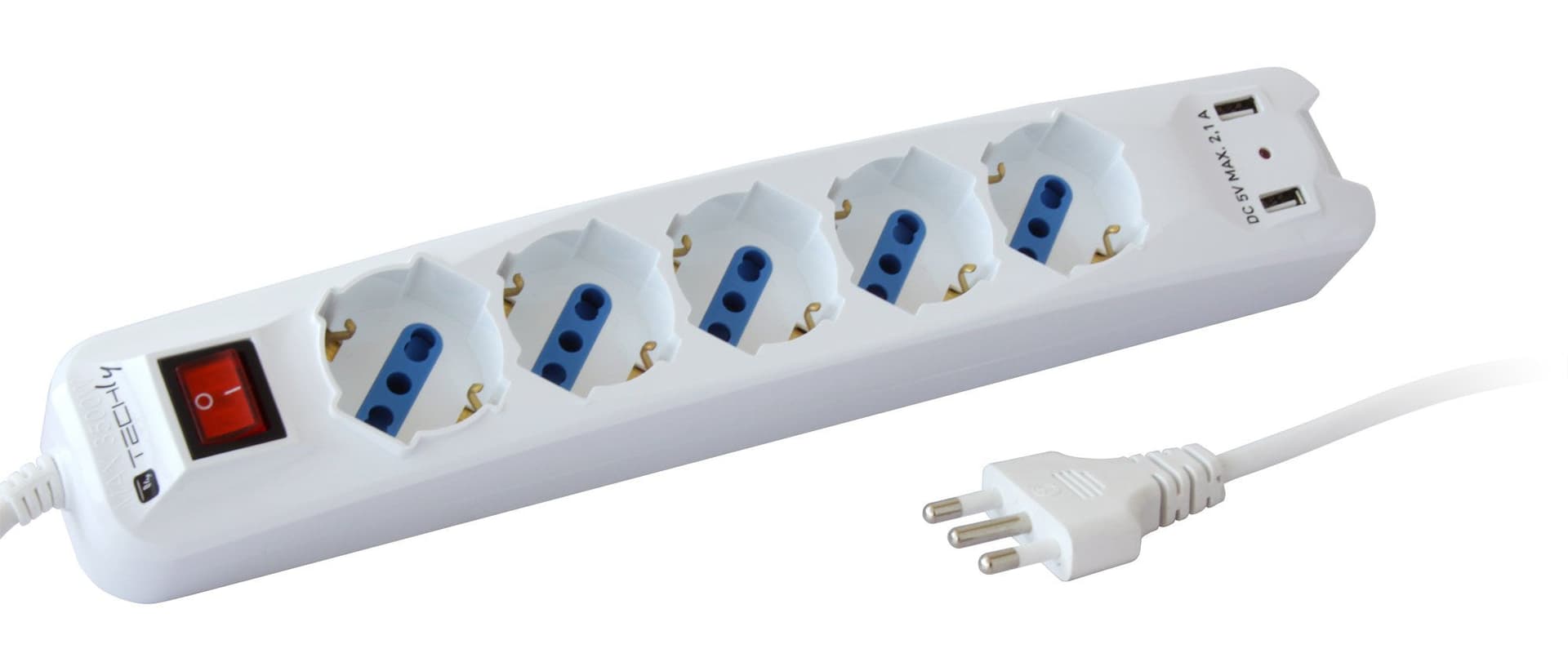Multipresa 5 Posti Italiana Bipasso con 2 Prese USB in Multiprese Scontolo.net - Potenza, commercioVirtuoso.it