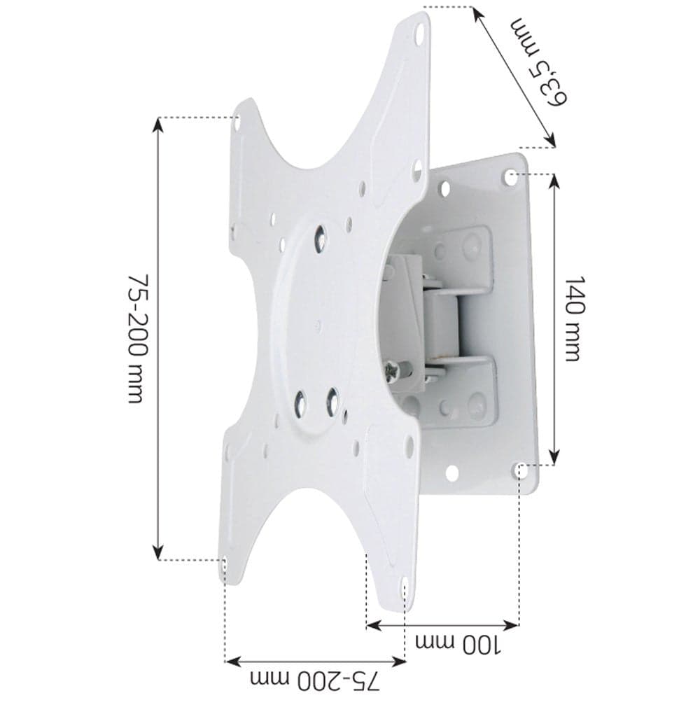 Supporto a muro per TV LED LCD 19 - 37'' inclinabile 1 snodo Bianco in Supporti da parete e da soffitto Scontolo.net - Potenza, commercioVirtuoso.it