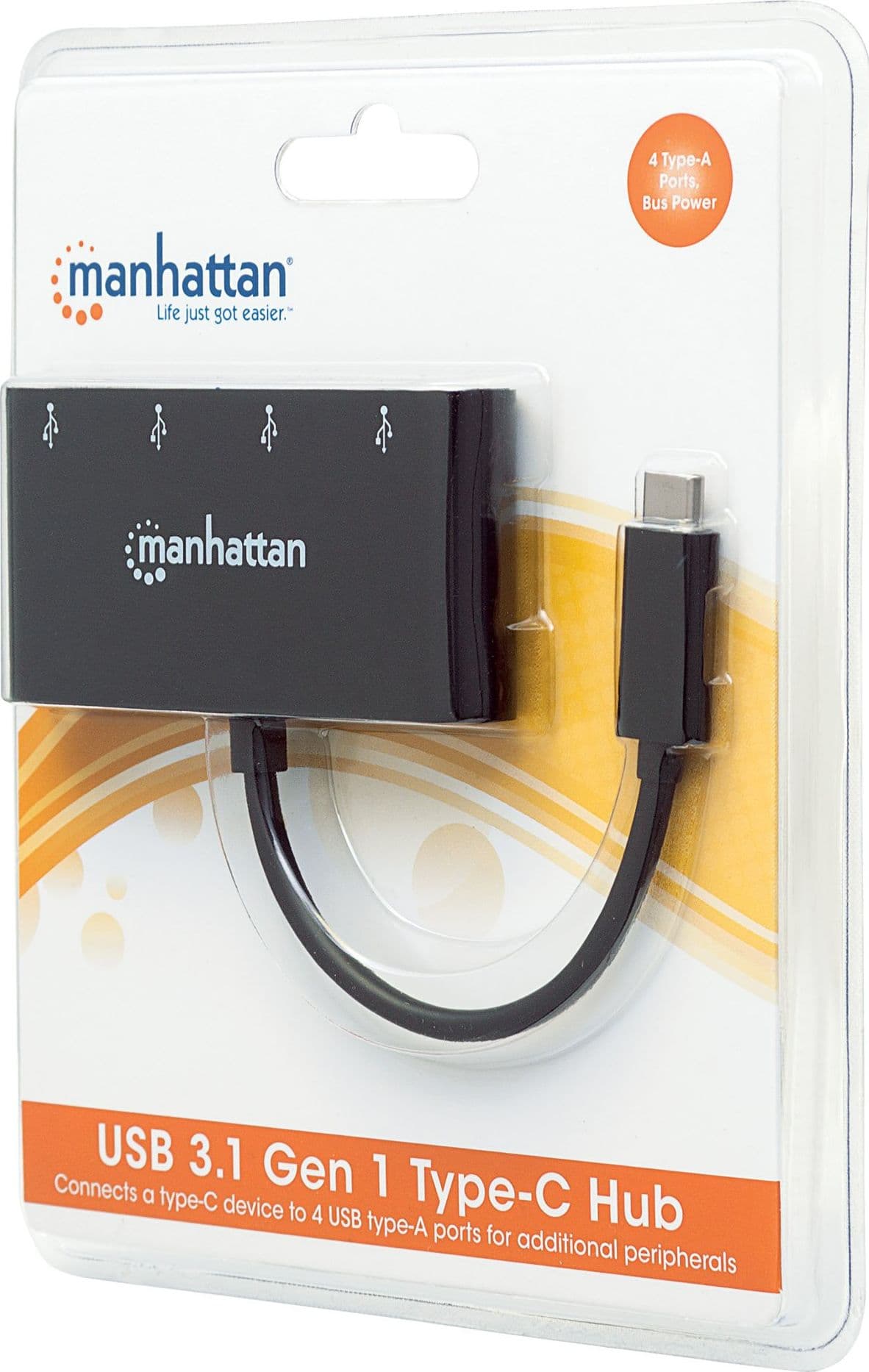 Hub USB-C&trade SuperSpeed 4 Porte USB-A 3.2 Gen 1 Femmina Nero