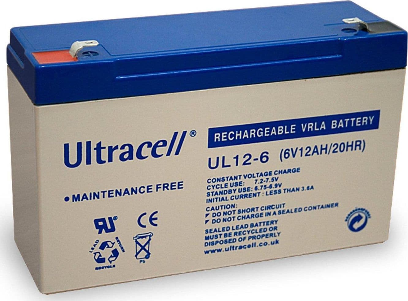Batteria Ricaricabile 6V 12Ah, Ultracell UL12-6(Faston 187 - 4.8 mm) in Pile ricaricabili Scontolo.net - Potenza, commercioVirtuoso.it