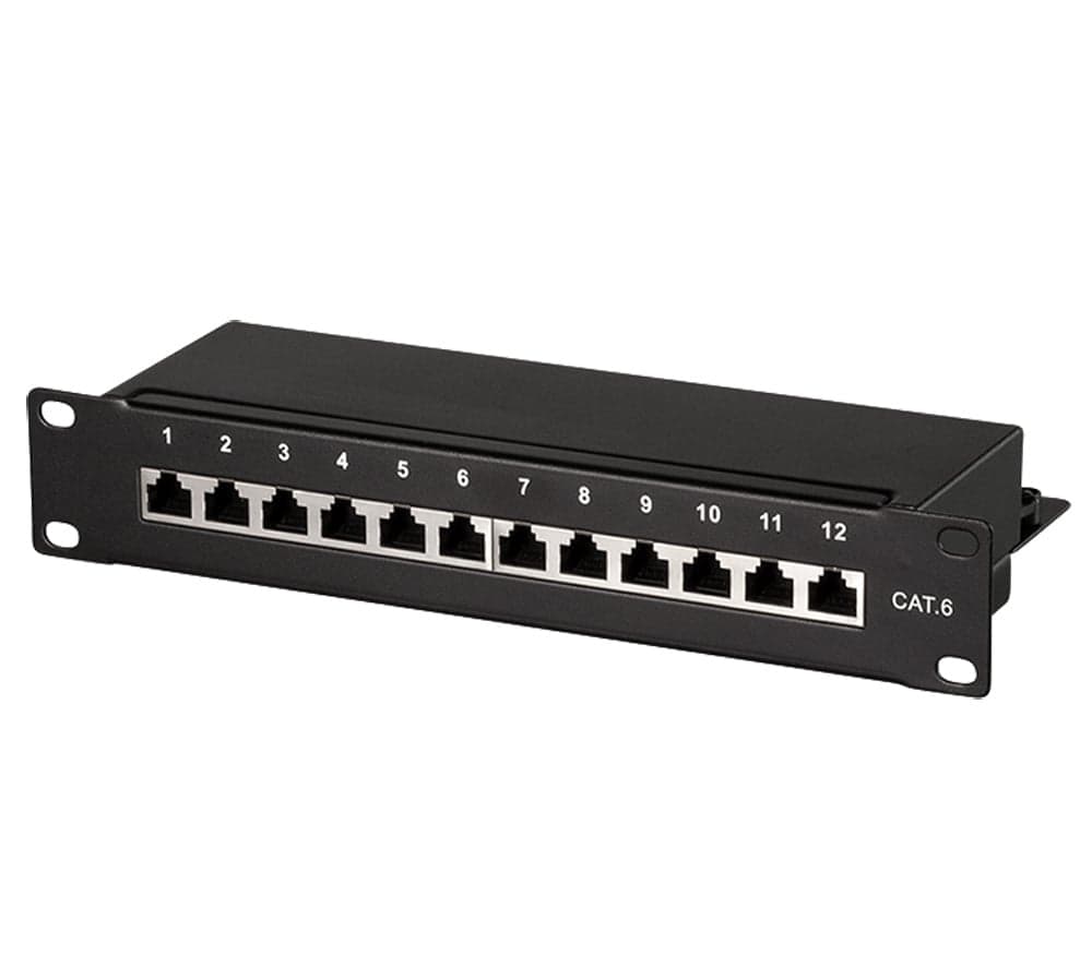 Pannello Patch 10'' STP 12 Posti RJ45 Cat. 6 Nero in Cavi Ethernet Scontolo.net - Potenza, commercioVirtuoso.it