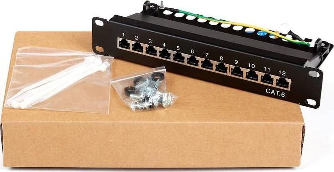Pannello Patch 10'' STP 12 Posti RJ45 Cat. 6 Nero in Cavi Ethernet Scontolo.net - Potenza, commercioVirtuoso.it