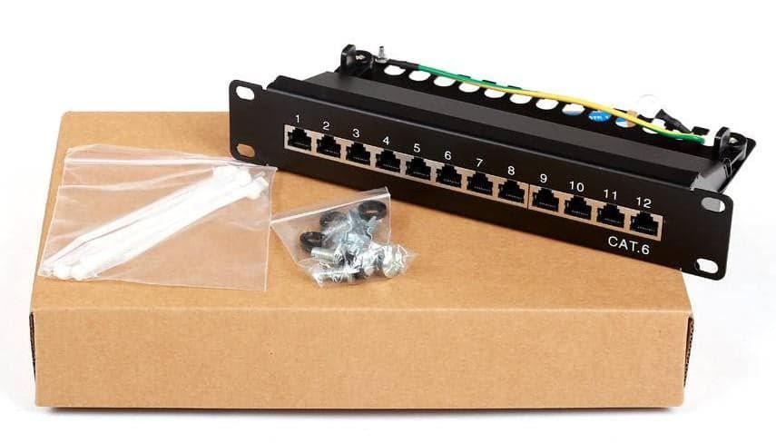 Pannello Patch 10'' STP 12 Posti RJ45 Cat. 6 Nero in Cavi Ethernet Scontolo.net - Potenza, commercioVirtuoso.it