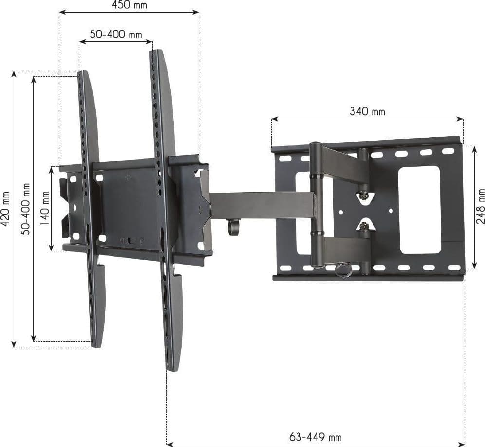 Supporto a Muro per TV LED LCD 23-55'' Estensibile Slim Full-Motion in Supporti da parete e da soffitto Scontolo.net - Potenza, commercioVirtuoso.it
