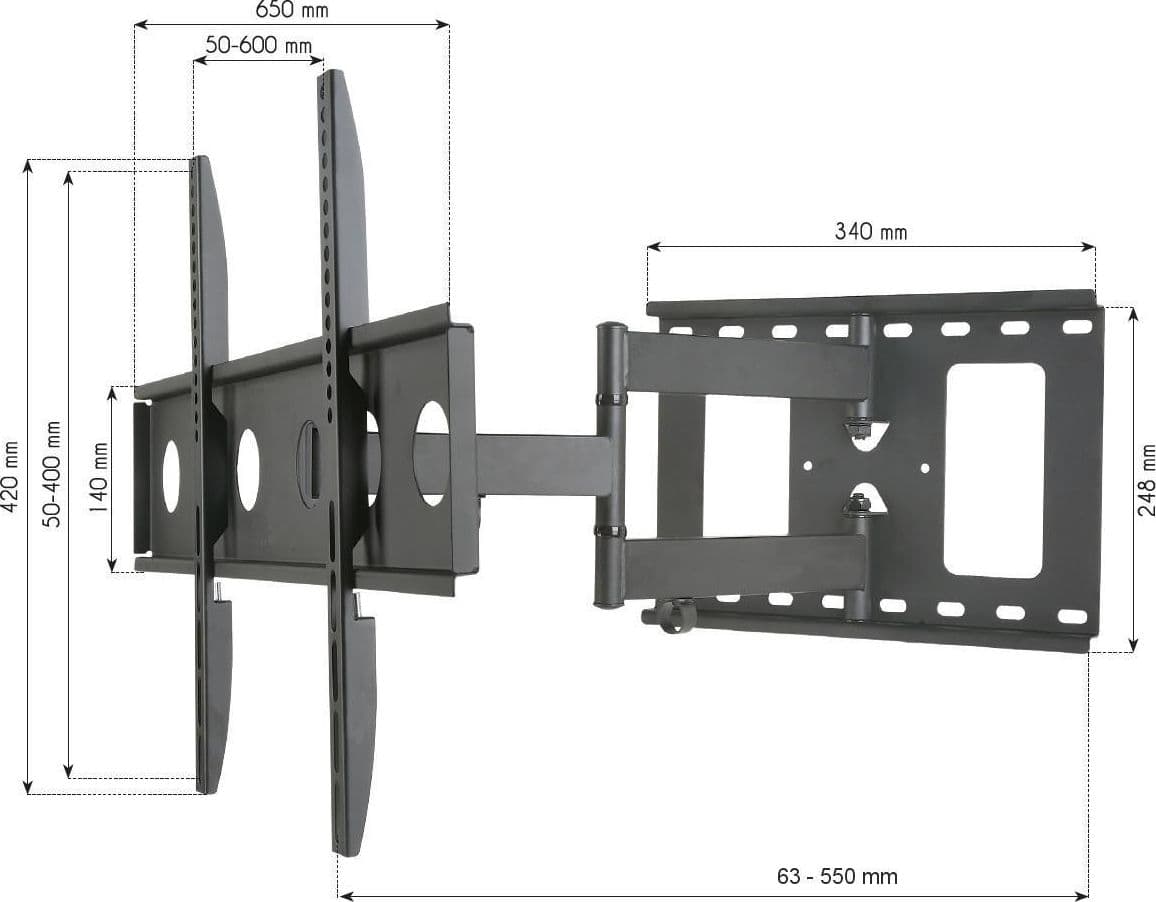 Supporto a Muro per TV LED LCD 32-65'' Estensibile Slim Full-Motion in Supporti da parete e da soffitto Scontolo.net - Potenza, commercioVirtuoso.it