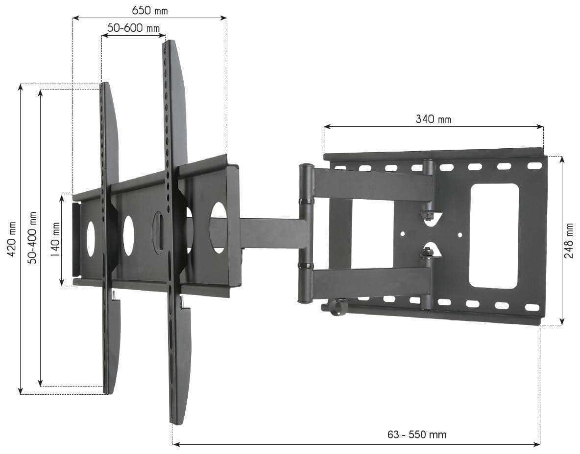 Supporto a Muro per TV LED LCD 32-65'' Estensibile Slim Full-Motion in Supporti da parete e da soffitto Scontolo.net - Potenza, commercioVirtuoso.it