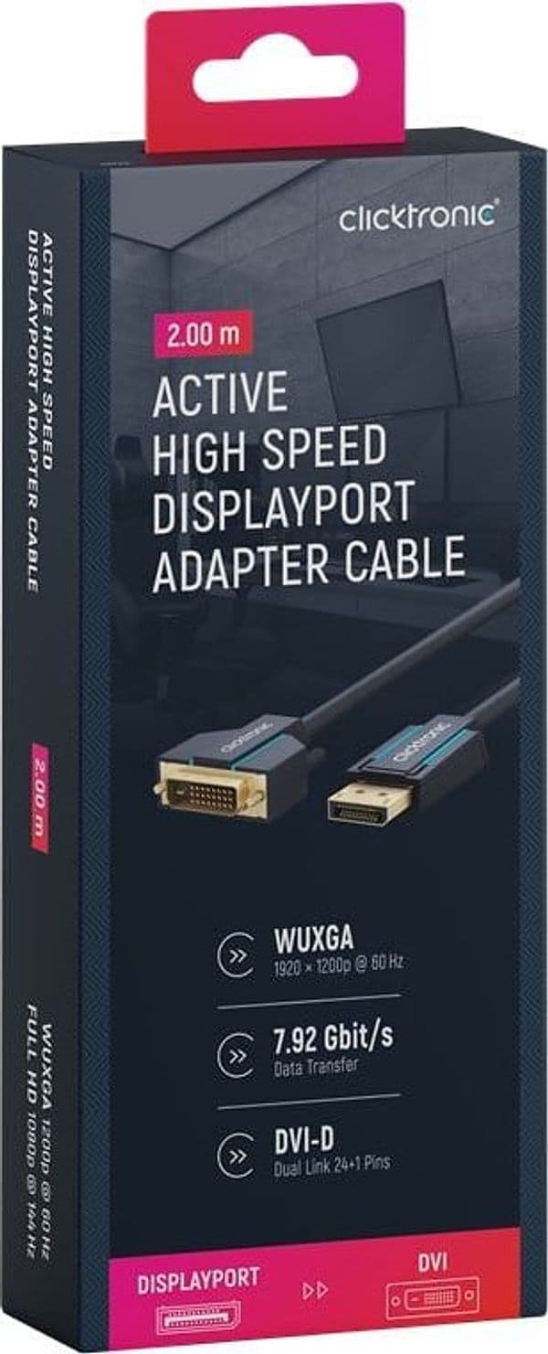 Cavo Monitor DisplayPort Maschio a DVI-D Maschio 2 m Blu