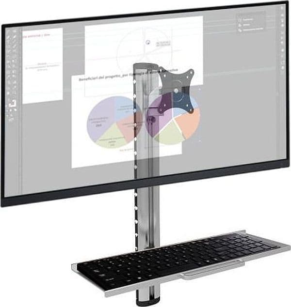 Postazione di lavoro a parete con supporto monitor e ripiano tastiera in Piattaforme e cassetti tastiera Scontolo.net - Potenza, commercioVirtuoso.it