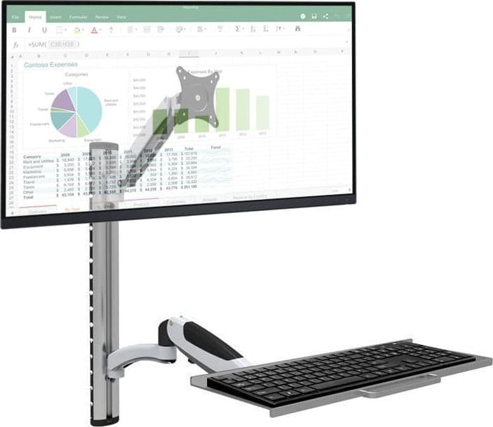 Postazione di lavoro a parete con supporto monitor e ripiano tastiera estensibile in Postazioni di lavoro per computer Scontolo.net - Potenza, commercioVirtuoso.it