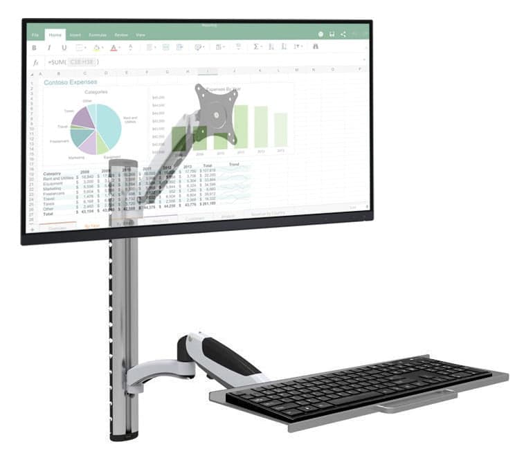 Postazione di lavoro a parete con supporto monitor e ripiano tastiera estensibile in Postazioni di lavoro per computer Scontolo.net - Potenza, commercioVirtuoso.it