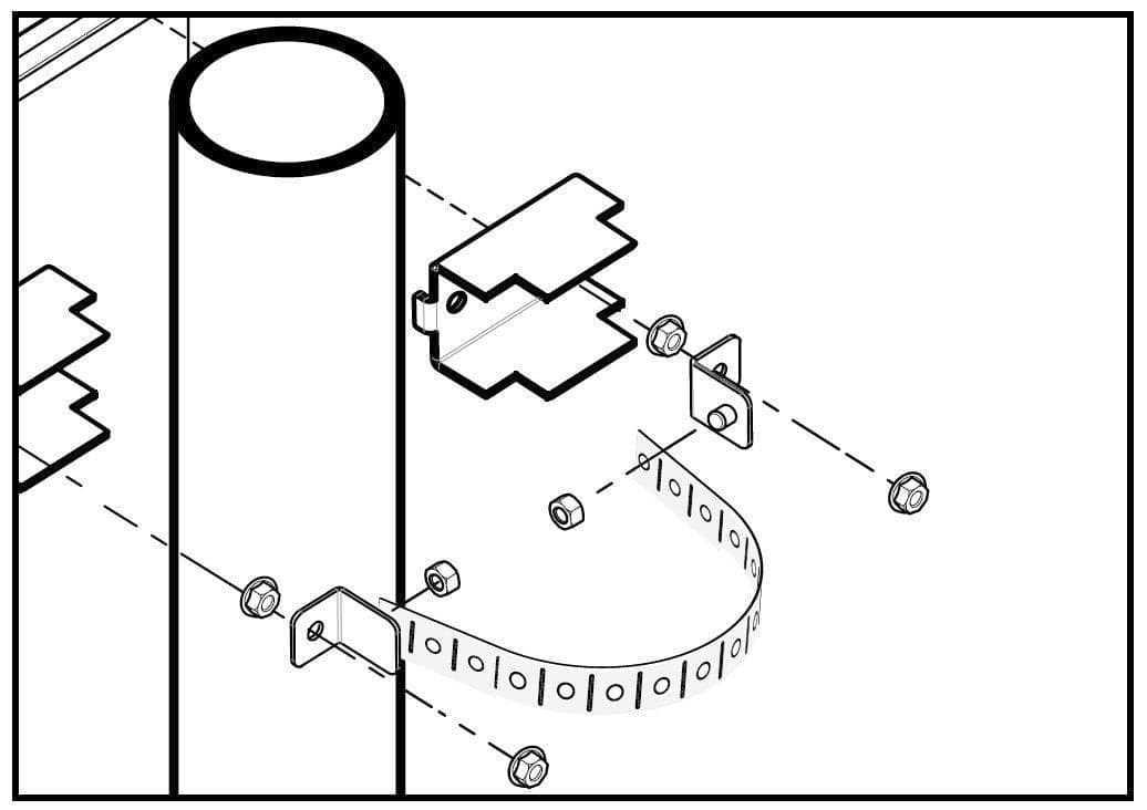 Sistema di fissaggio a palo per rack IP65 in Custodie di sorveglianza e staffe di montaggio Scontolo.net - Potenza, commercioVirtuoso.it