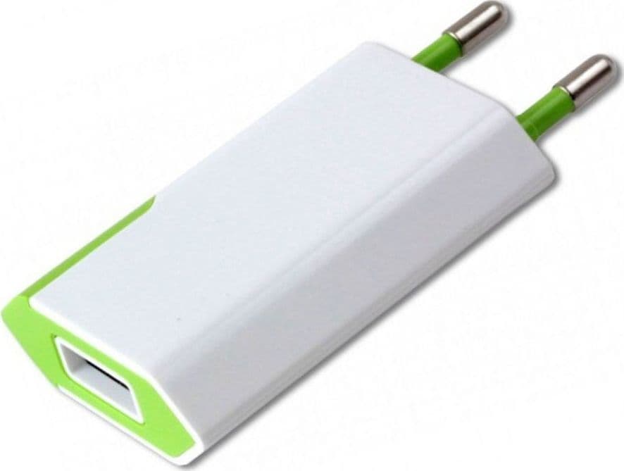Caricatore USB 1A Compatto Spina Europea Bianco/Verde in Caricabatterie da muro Scontolo.net - Potenza, commercioVirtuoso.it