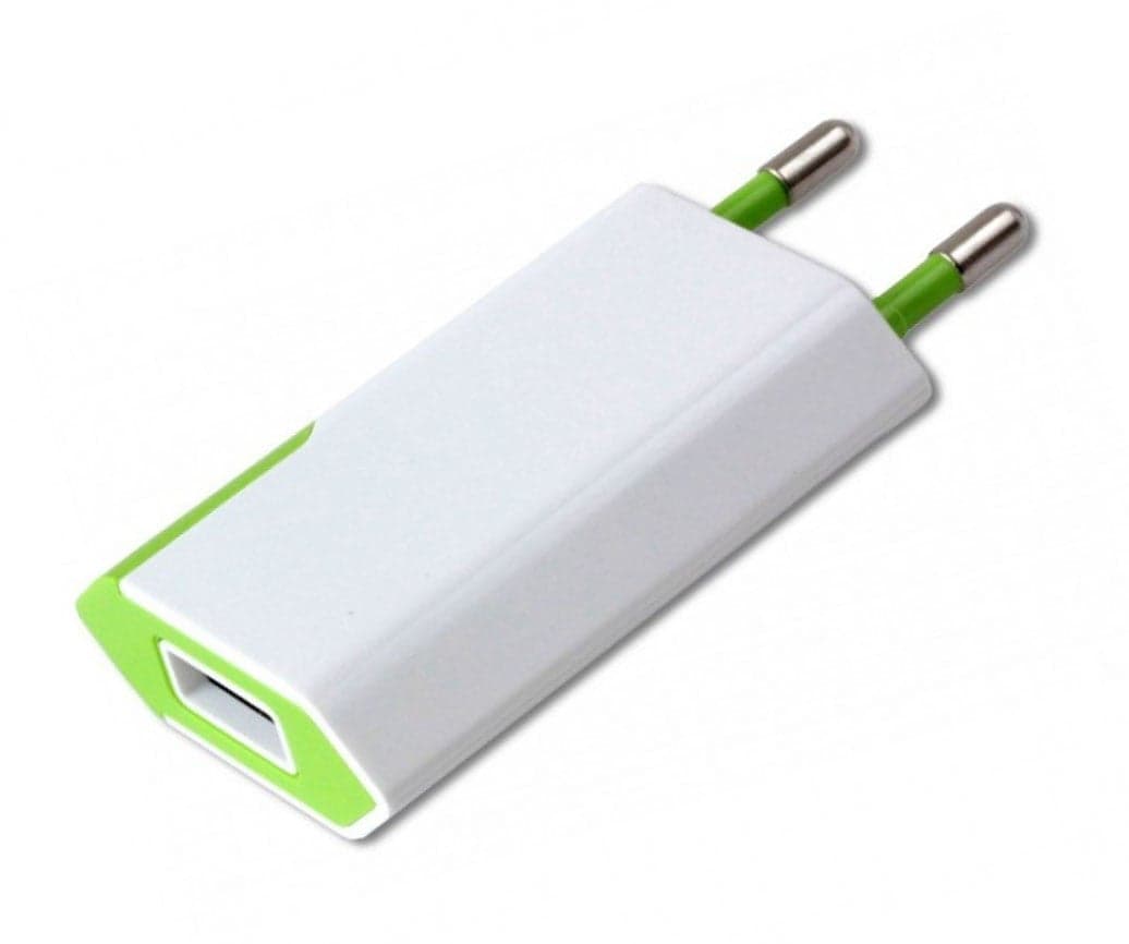 Caricatore USB 1A Compatto Spina Europea Bianco/Verde in Caricabatterie da muro Scontolo.net - Potenza, commercioVirtuoso.it