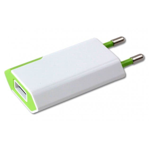 Caricatore USB 1A Compatto Spina Europea Bianco/Verde in Caricabatterie da muro Scontolo.net - Potenza, commercioVirtuoso.it