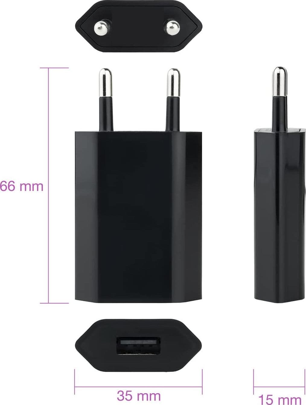 Caricatore USB 1A Compatto Spina Europea Nero in Caricabatterie da muro Scontolo.net - Potenza, commercioVirtuoso.it