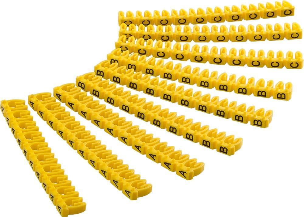 Segnacavo Giallo con lettere ''A-C'' per cavi da 2.5mmq in Stringicavi Scontolo.net - Potenza, commercioVirtuoso.it