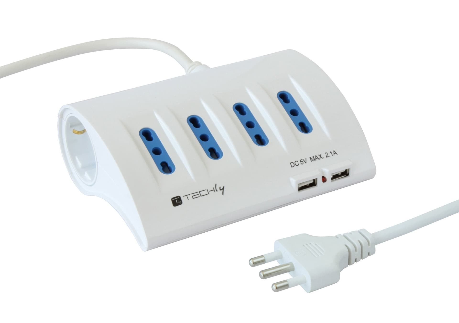Multipresa da Tavolo 4 prese Italiane Bipasso 2 Schuko e 2 USB Bianca in Multiprese Scontolo.net - Potenza, commercioVirtuoso.it