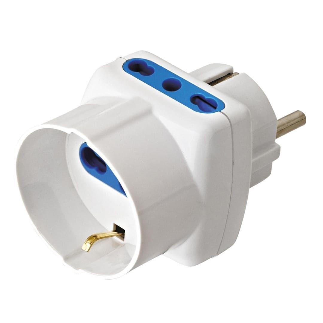 Adattatore Triplo Spina Schuko a Prese Bipasso con Schuko Bianco in Multiprese Scontolo.net - Potenza, commercioVirtuoso.it