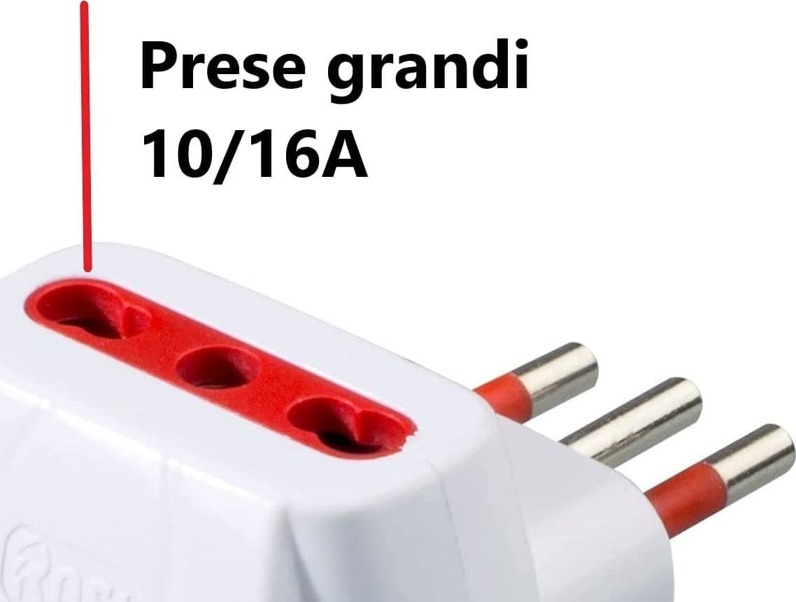 Adattatore Triplo Spina 2P+T Presa Bipasso 2P+T con Schuko in Multiprese Scontolo.net - Potenza, commercioVirtuoso.it