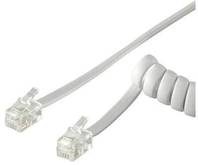 Cavo telefonico spiralato 4 mt RJ10 4P4C Bianco in Cavi Scontolo.net - Potenza, commercioVirtuoso.it
