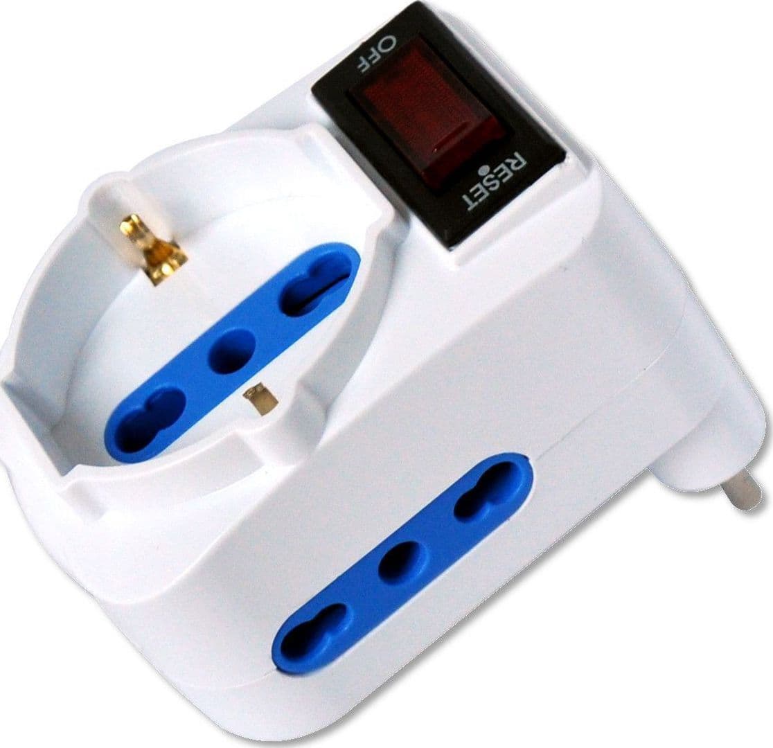 Adattatore Compatto con 2 Prese Bipasso e 1 Bipasso/Schuko Spina 10A in Adattatori da viaggio Scontolo.net - Potenza, commercioVirtuoso.it