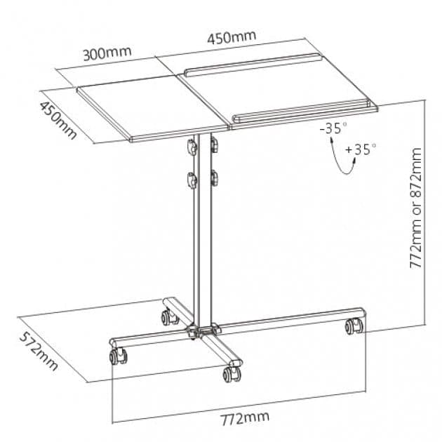 Carrello per Proiettore e Notebook a Due Ripiani Regolabile in Altezza in Supporti per proiettori Scontolo.net - Potenza, commercioVirtuoso.it