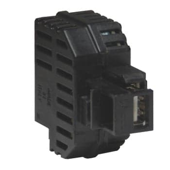 Alimentatore USB 2,1A da incasso con aggancio Keystone nero in Prese a muro Scontolo.net - Potenza, commercioVirtuoso.it