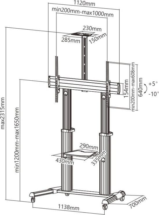 Supporto mobile da pavimento per TV Ultra larghe 60-100'' in Supporti da parete e da soffitto Scontolo.net - Potenza, commercioVirtuoso.it