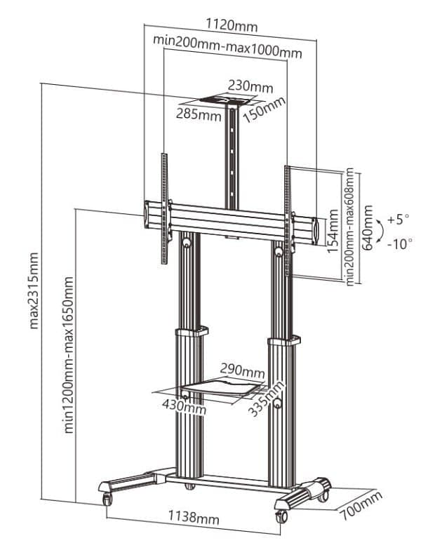 Supporto mobile da pavimento per TV Ultra larghe 60-100'' in Supporti da parete e da soffitto Scontolo.net - Potenza, commercioVirtuoso.it