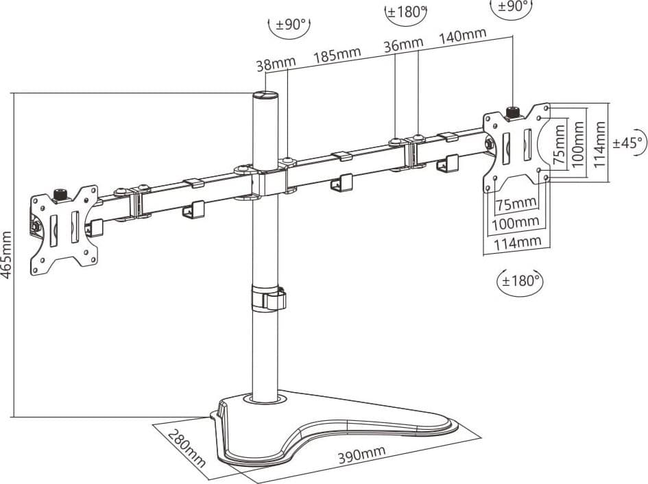 Supporto da scrivania per 2 Monitor 13-32'' con base in Supporti Scontolo.net - Potenza, commercioVirtuoso.it