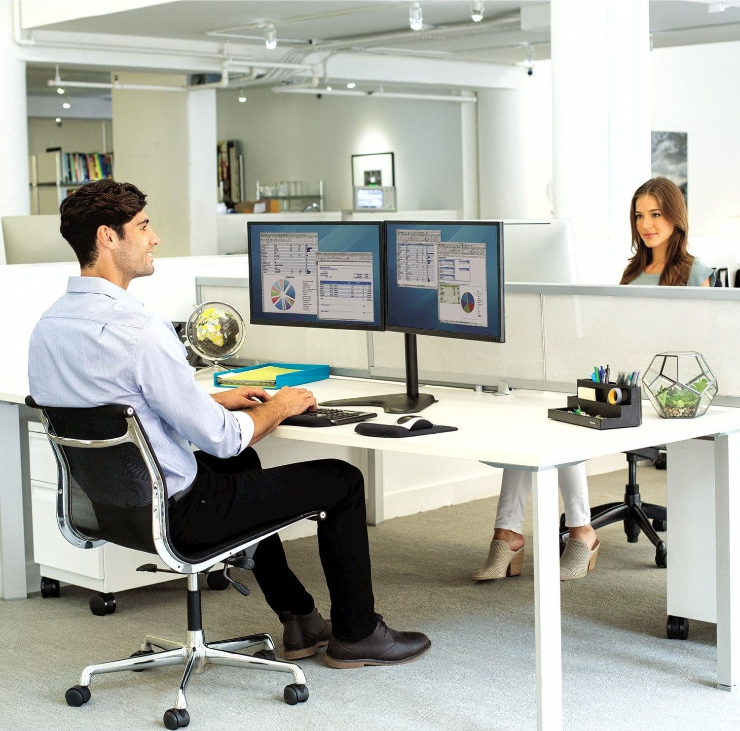 Supporto da scrivania per 2 Monitor 13-32'' con base in Supporti Scontolo.net - Potenza, commercioVirtuoso.it