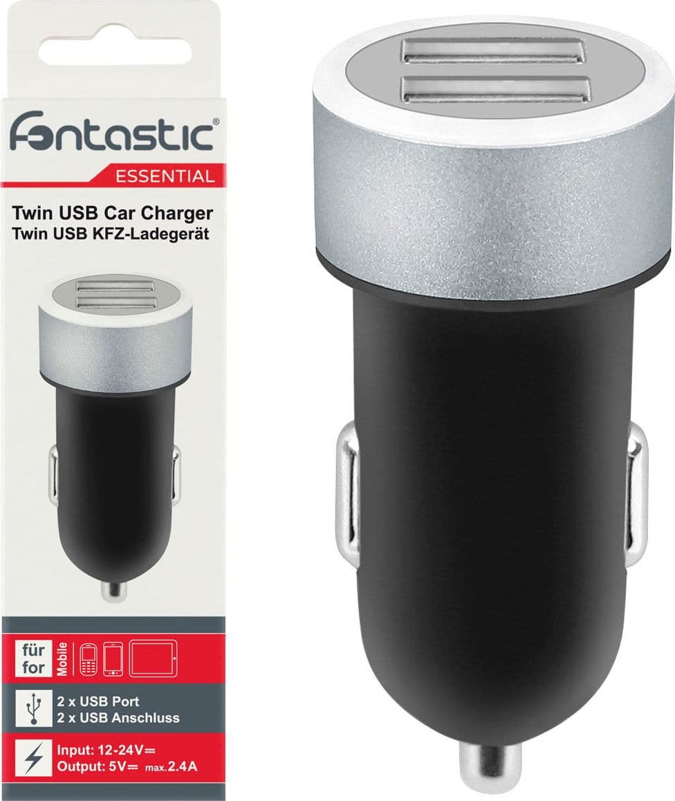 Caricatore da Auto 2 USB con uscita 2,4A Nero in Caricabatterie da auto Scontolo.net - Potenza, commercioVirtuoso.it