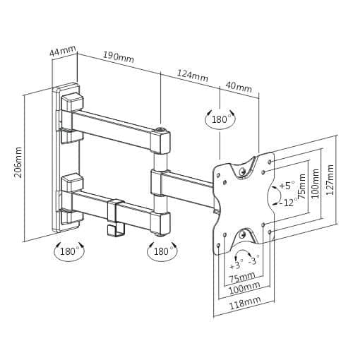 Staffa a Muro per LCD 13-27'' Universale e Snodabile in Supporti da parete e da soffitto Scontolo.net - Potenza, commercioVirtuoso.it