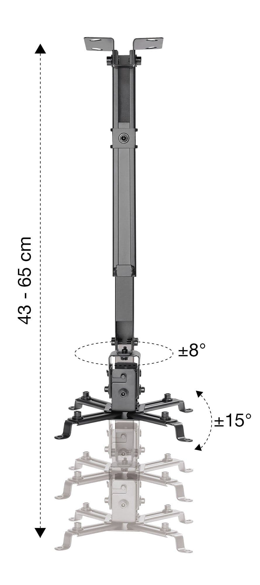 Staffa Universale a Parete-Soffitto per Proiettori Estensione 43-65 cm in Supporti per proiettori Scontolo.net - Potenza, commercioVirtuoso.it