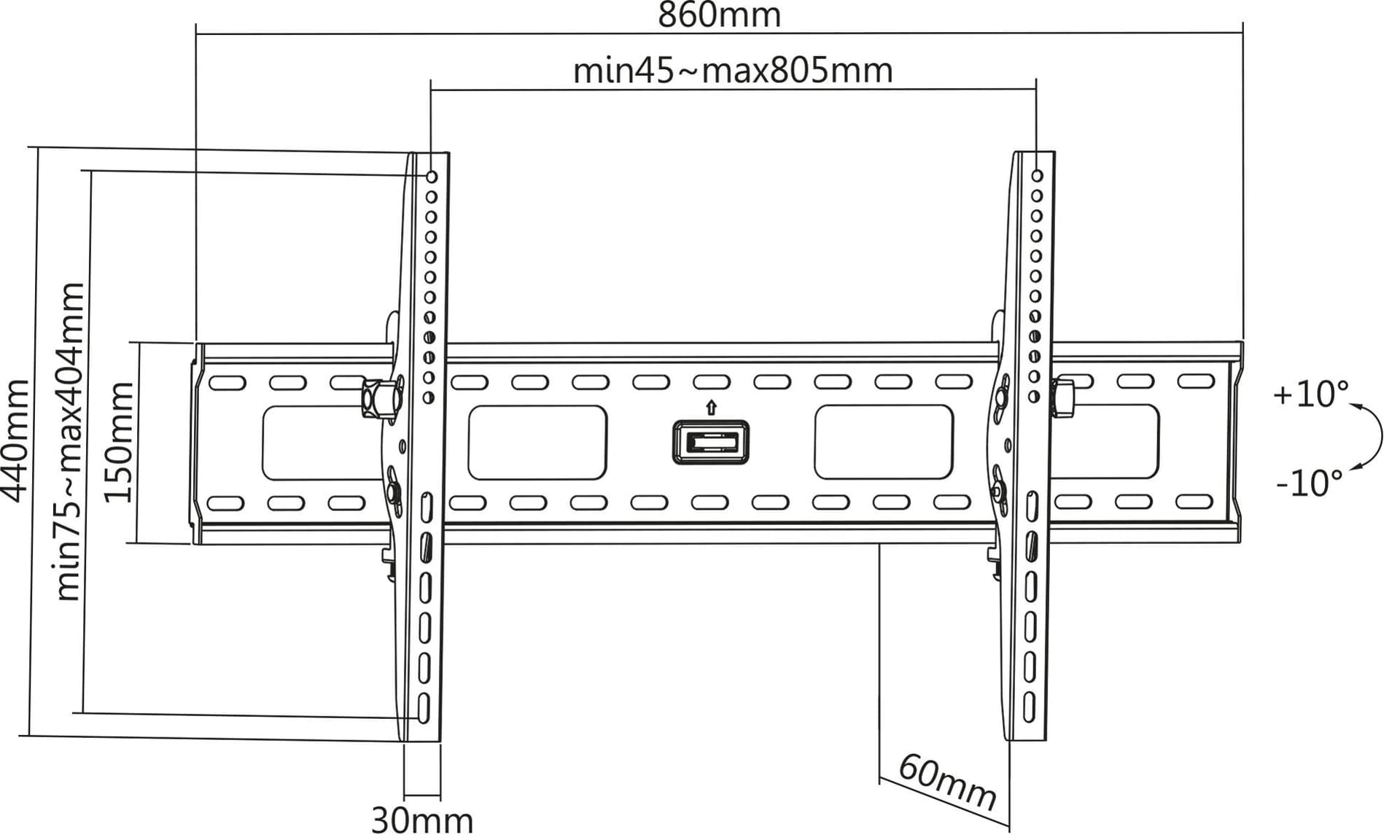 Supporto universale inclinabile da parete per TV Flat-Panel 37-90'' in Supporti da parete e da soffitto Scontolo.net - Potenza, commercioVirtuoso.it