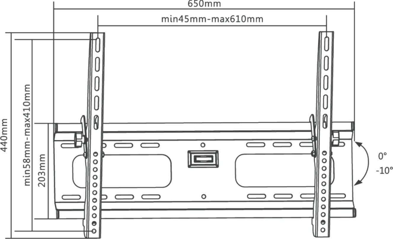 Supporto a Muro Universale Inclinabile per TV 37-70'' in Supporti da parete e da soffitto Scontolo.net - Potenza, commercioVirtuoso.it