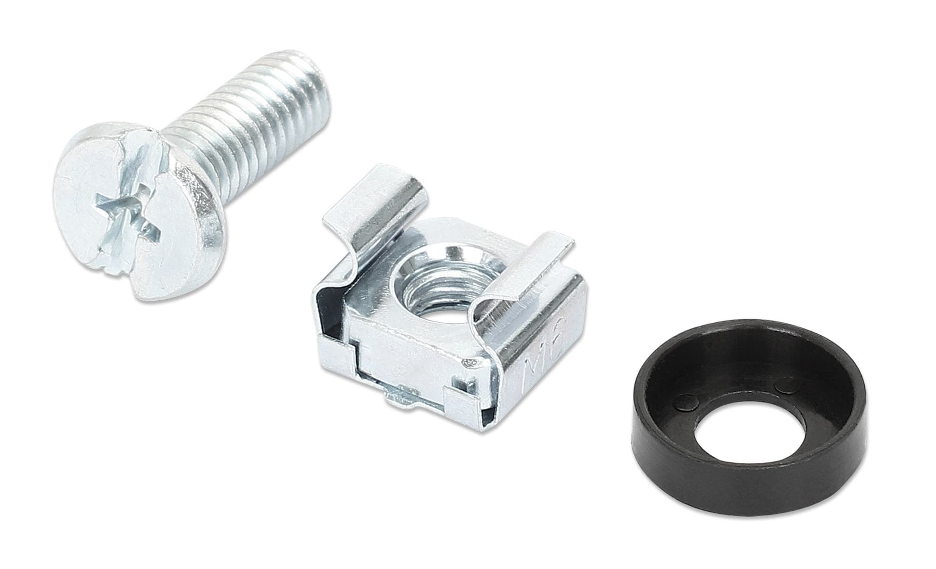 Kit Set 100 Viti, 100 Dadi e 100 Rondelle per Montaggio Rack Silver